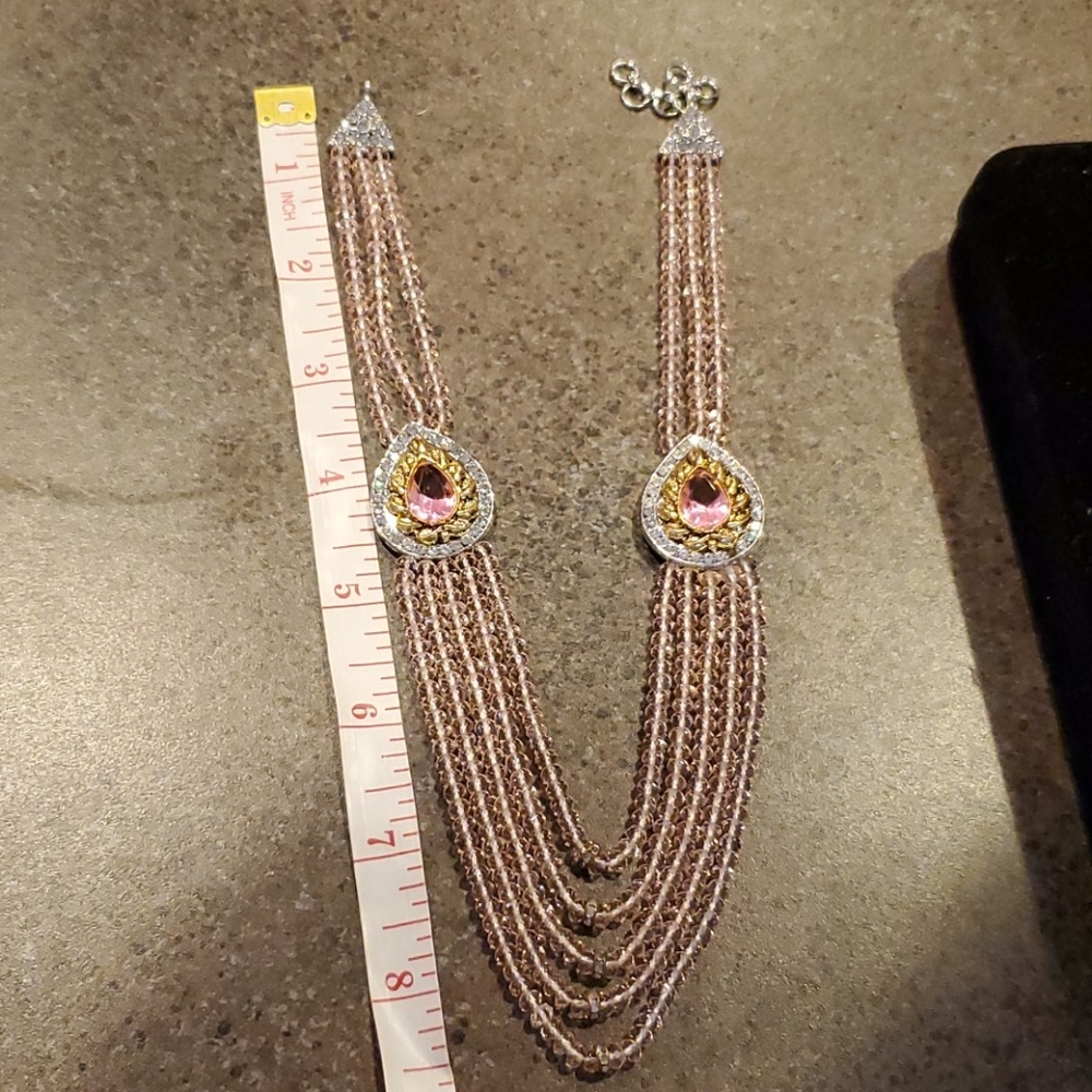 Pink Crystal necklace - Picture 5 of 7